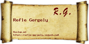 Refle Gergely névjegykártya